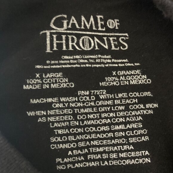 Game of Thrones 3 House Symbols T Shirt XL Black Graphic Short Sleeve Crewneck - Picture 6 of 6